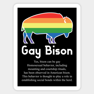 Gay Bison G4w - Can animals be gay series - meme gift t-shirt Sticker